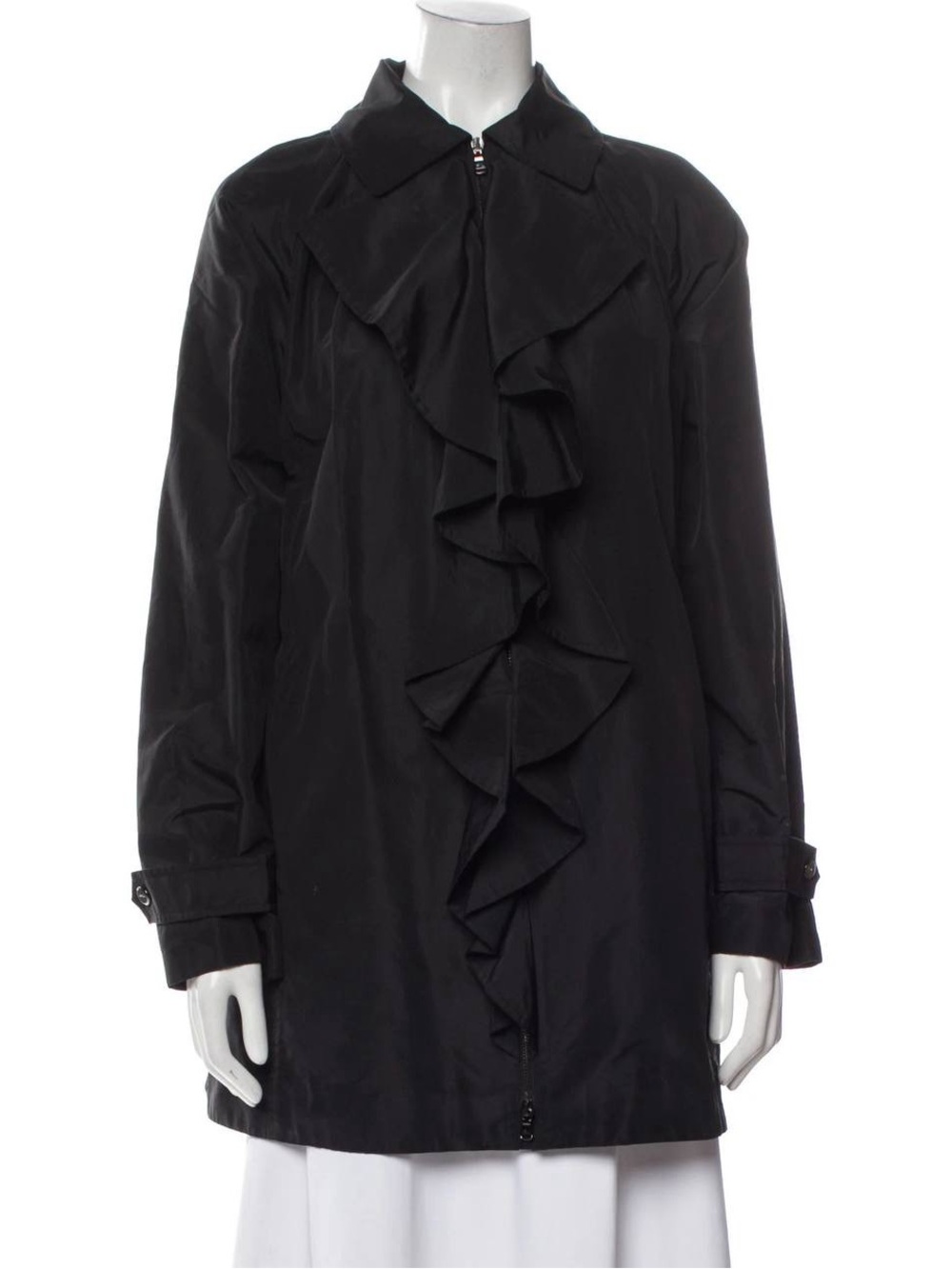 Ralph Lauren Black Collared Jacket with Subtle Stitch Detail size 6